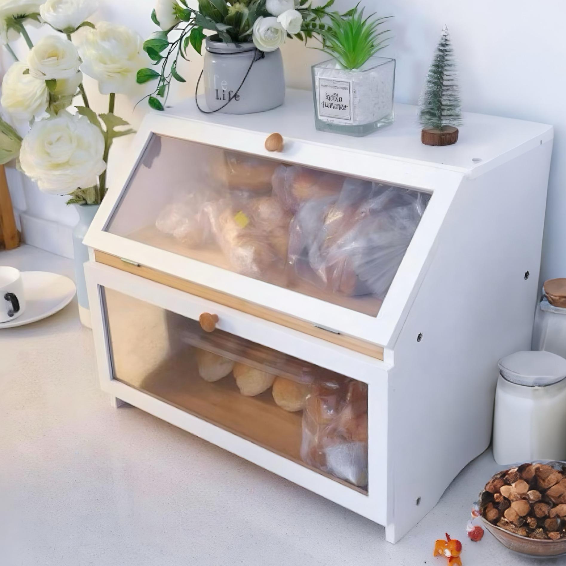 Food Storage Utensils - HOMEKOKO Dwupoziomowy pojemnik na chleb na