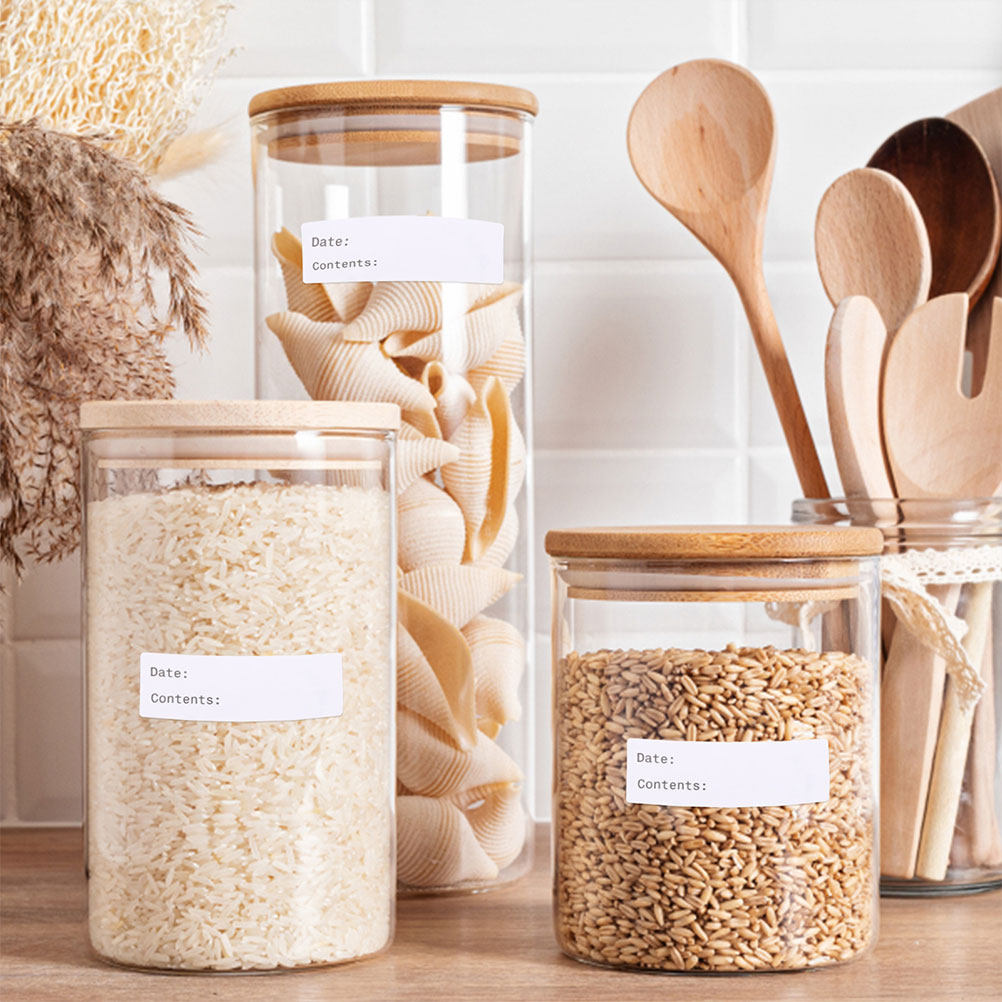 Food Storage Jar Labels - Etykiety do oznaczania żywności, zdejmowalne, puste,