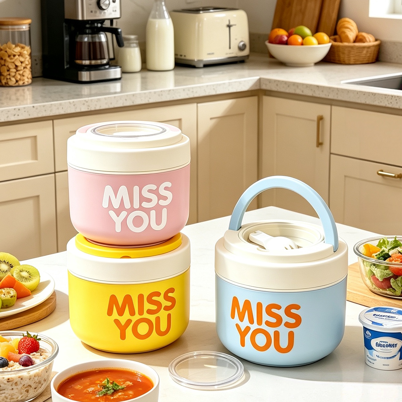 Food Storage Bowls - Termiczny kubek śniadaniowy ze stali nierdzewnej