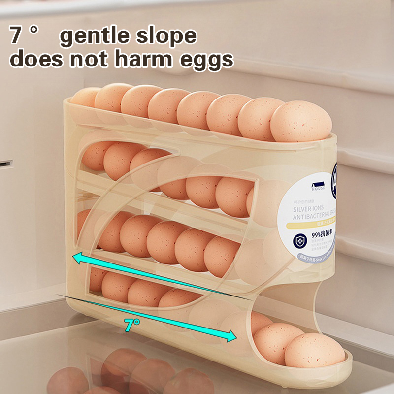 Food Storage Rack For Kitchen - 4-poziomowy automatyczny pojemnik na jajka do