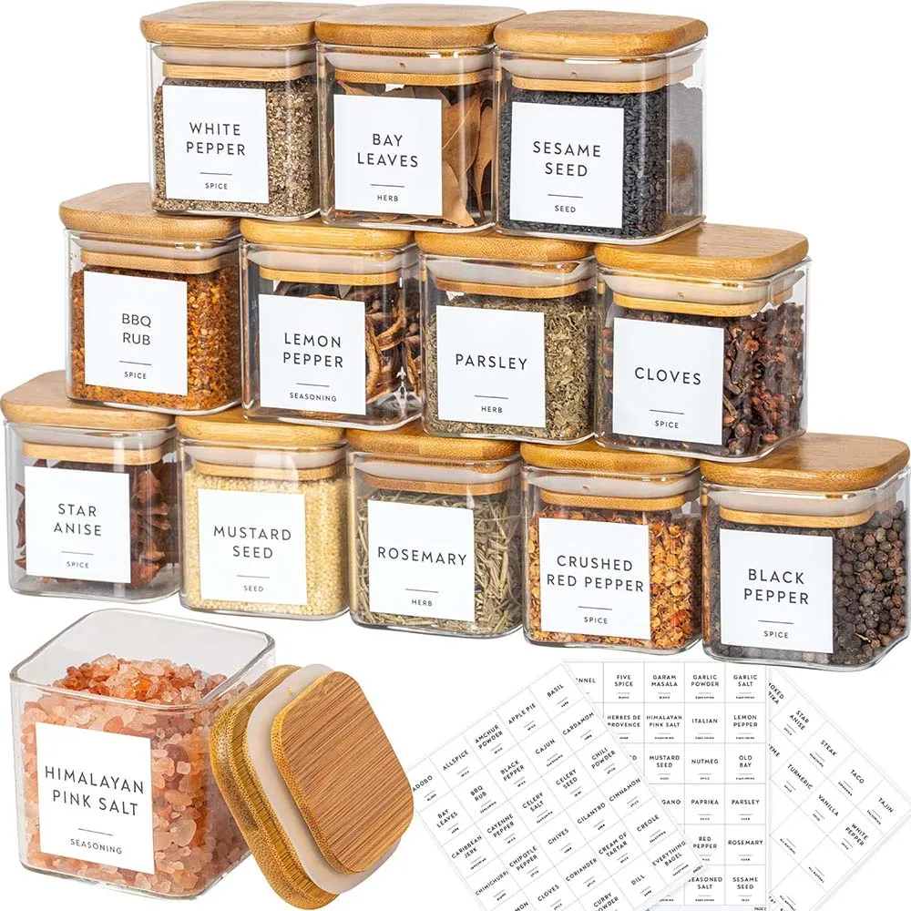 Food Storage Jar Labels - Słoiczki na przyprawy kwadratowe 140g z