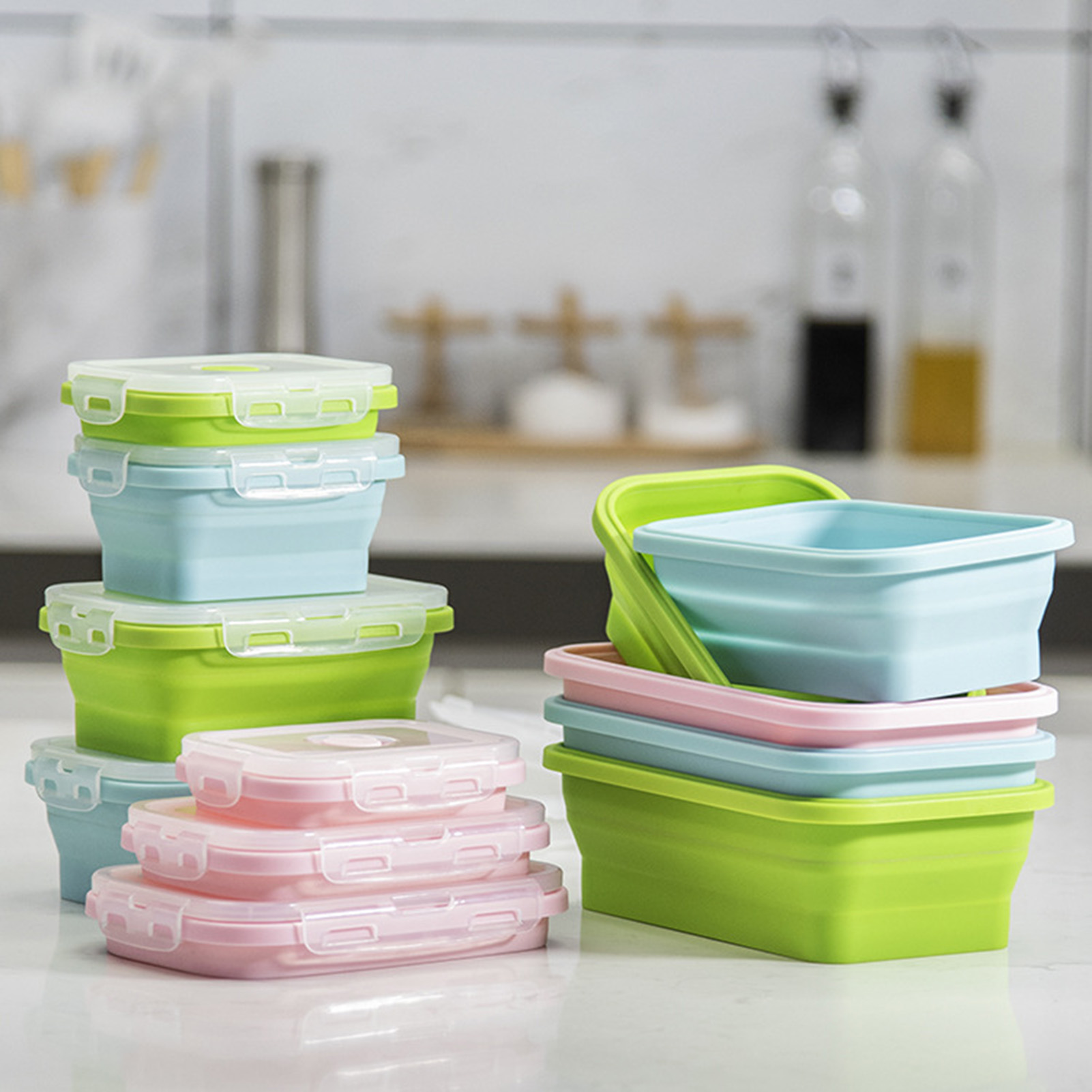 Food Storage Bowls - Silikonowy pojemnik na lunch, składany, bezpieczny