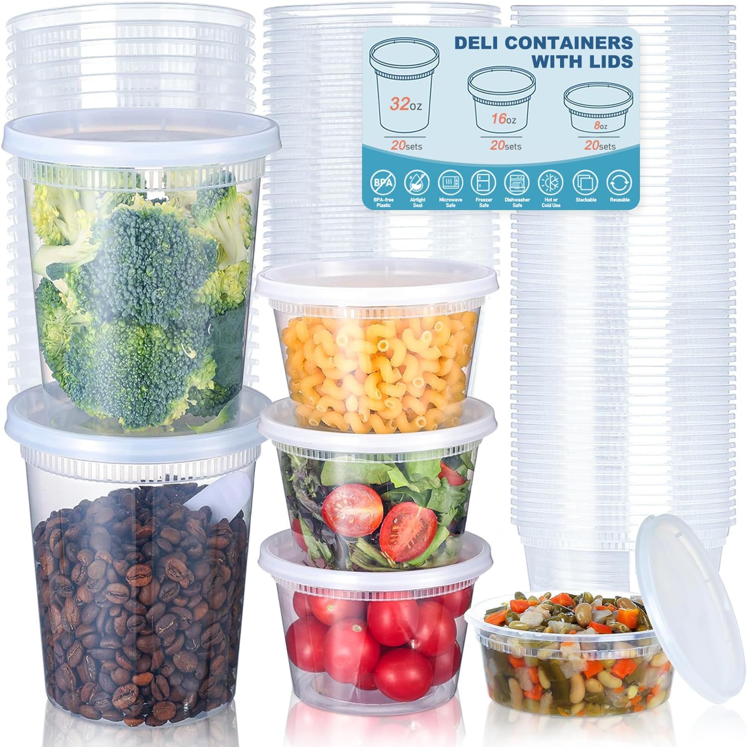 Food Storage Eco Friendly - 24 szt. Pojemniki do przechowywania żywności