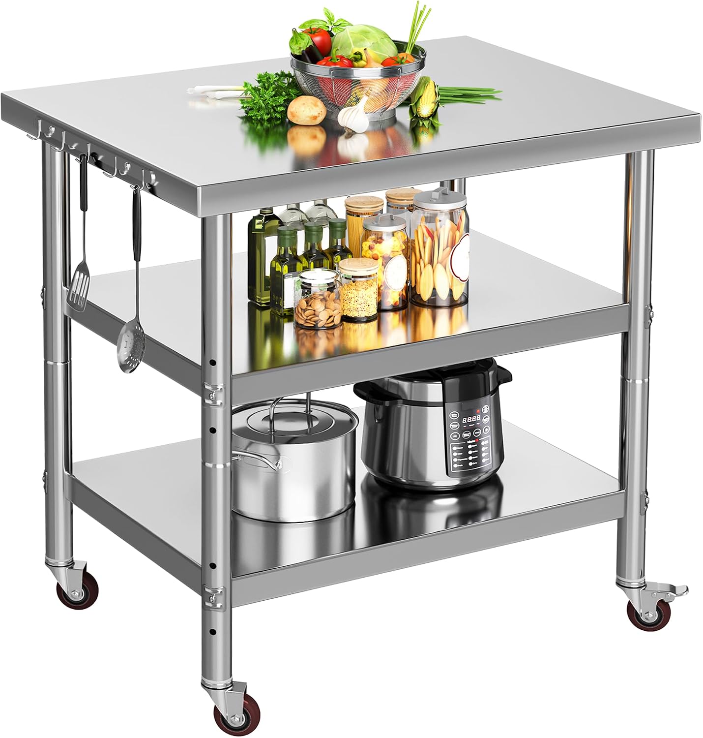Food Storage On Wheels - Stół do przygotowywania żywności ze stali