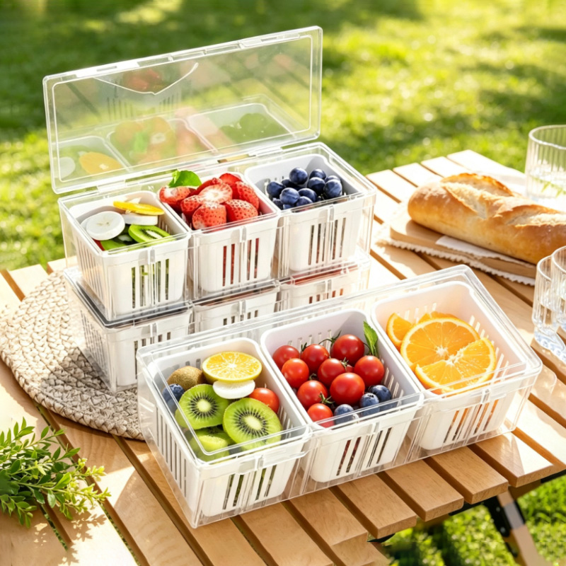 Food Storage Vault - Pojemniki na żywność z przegródkami, kwadratowy