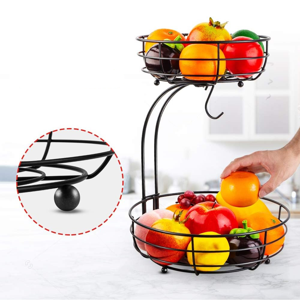 LMETJMA 2-poziomowy koszyk na  – Food Storage Rack For Kitchen recenzja i cena