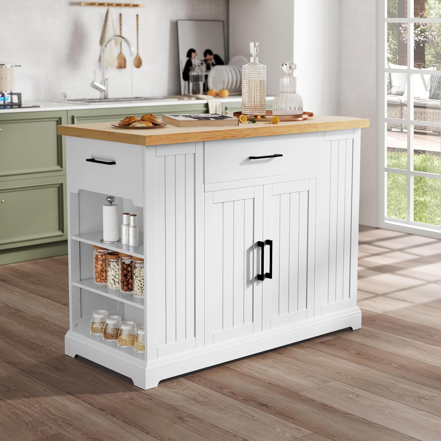 Biała przesuwana wyspa kuchenn – Food Storage On Wheels recenzja i cena