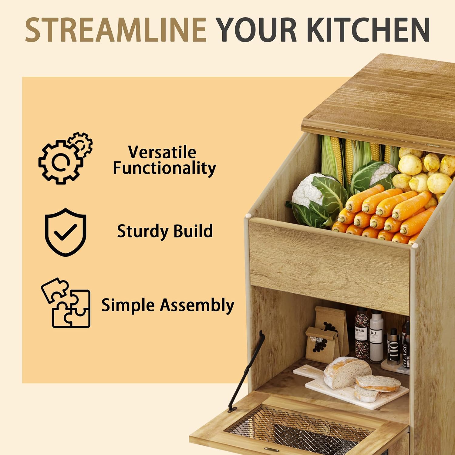 Drewniane szafki do przechowyw – Food Storage On Wheels recenzja i cena