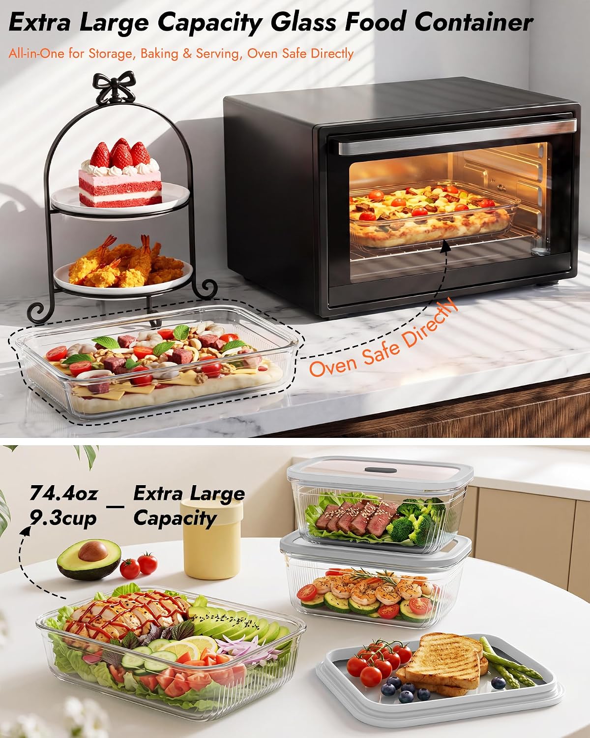 2-pak szklanych pojemników do  – Food Storage Meal Prep recenzja i cena