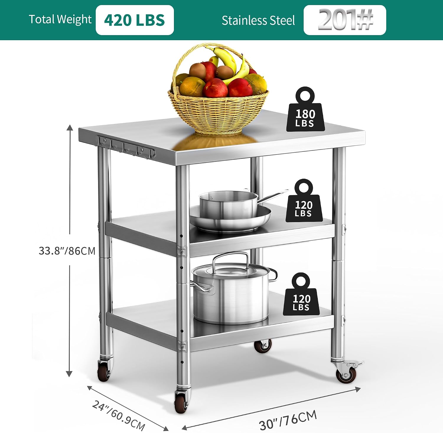 Stół do przygotowywania żywnoś – Food Storage On Wheels recenzja i cena