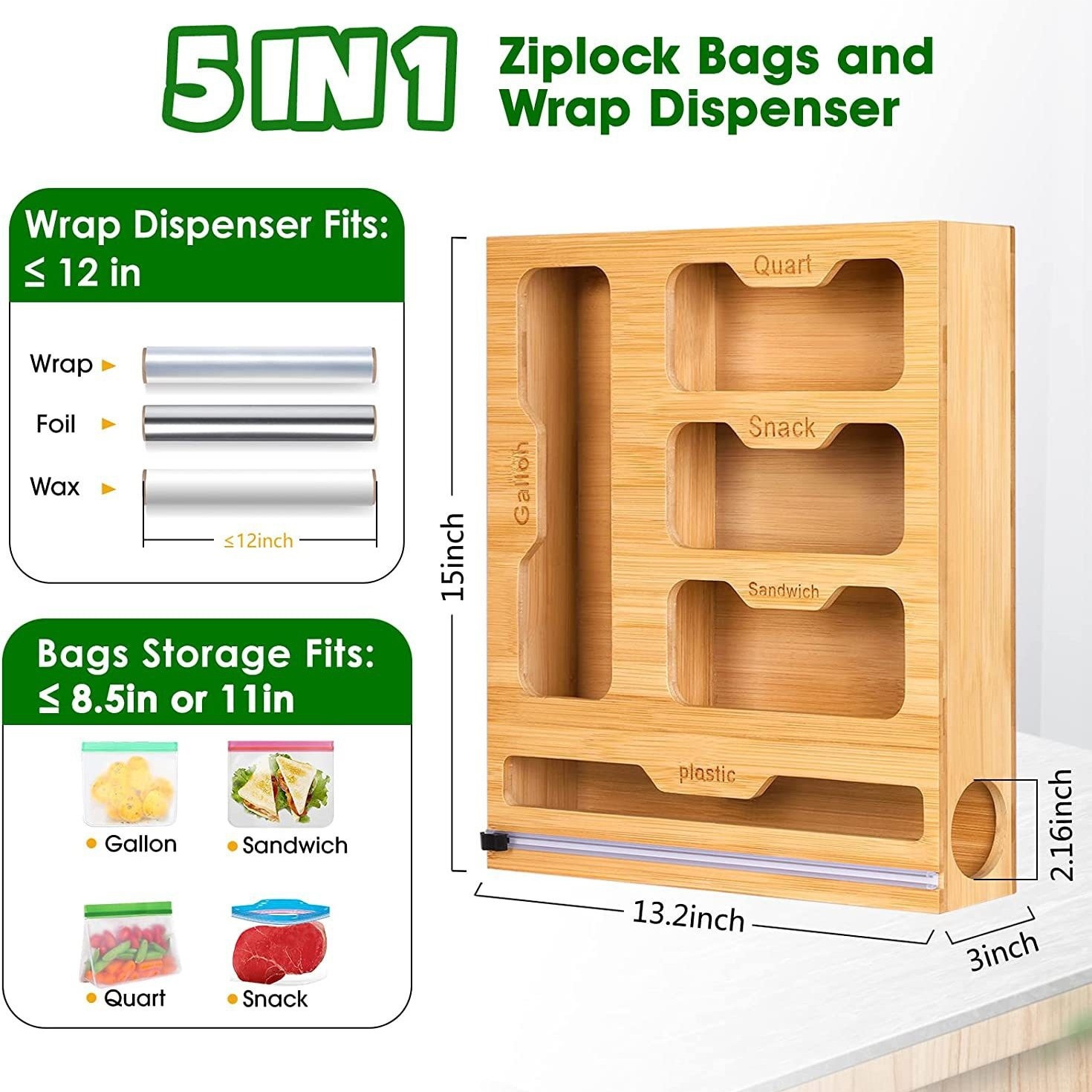 Bambusowy uchwyt na torebkę na – Food Storage Rack For Kitchen recenzja i cena