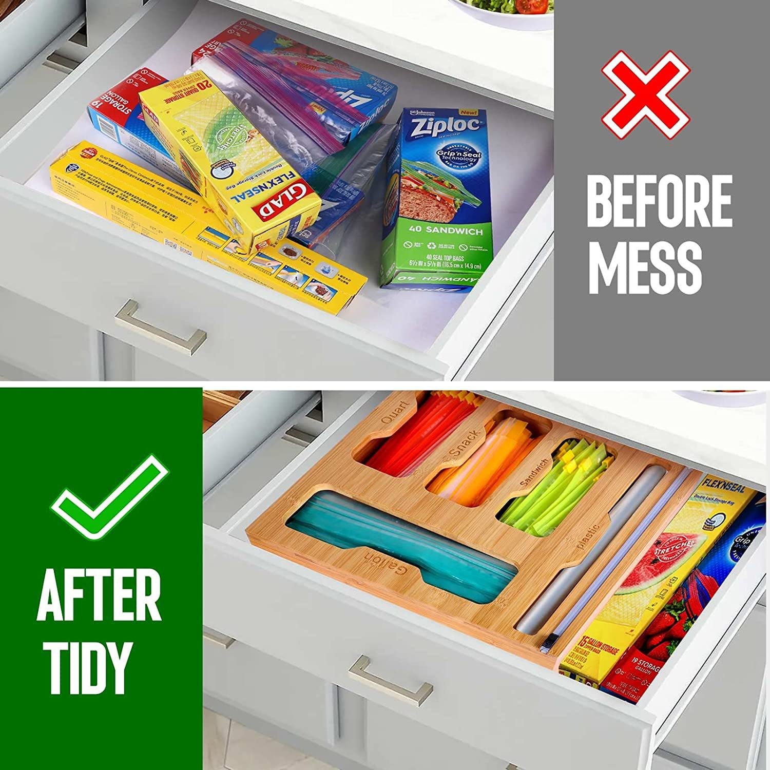 Bambusowy uchwyt na torebkę na – Food Storage Rack For Kitchen recenzja i cena