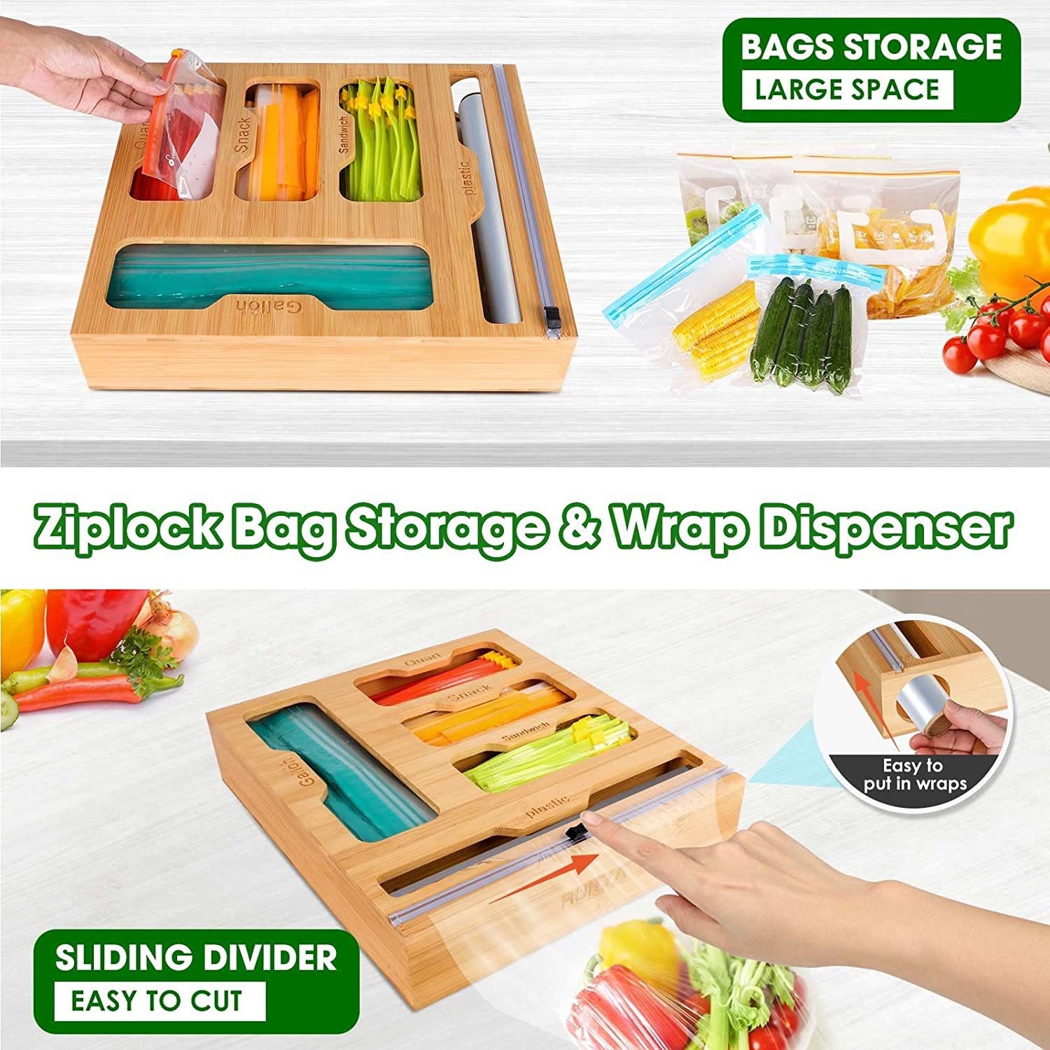 Bambusowy uchwyt na torebkę na – Food Storage Rack For Kitchen recenzja i cena