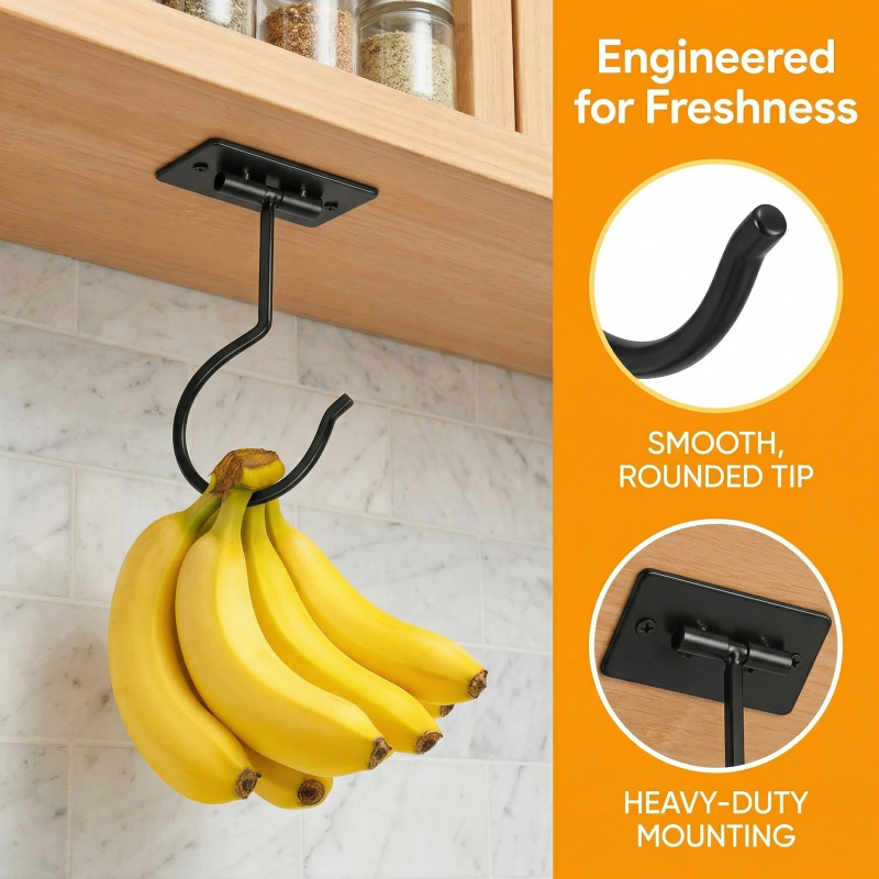 Czarny metalowy samoprzylepny  – Food Storage Rack For Kitchen recenzja i cena